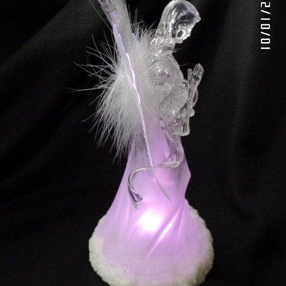 Color Changing Praying Angel Lucite/Acrylic 12" Fiber Optic Excellent - Picture 6 of 10